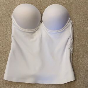 Felina White Strapless Longline Bustier Bra 34C